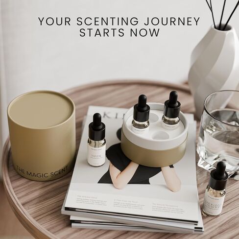 The Magic Scent Discovery Set - Mahogany & Teakwood, White Tea, Baccara, & Santal Hotel & Home Luxury Scents - Diffuser Oil Scents for Home, Designed for All Diffusers - 4x10 mL in Saudi Arabia