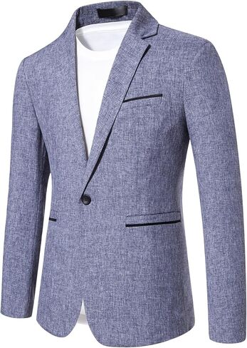 Men's Slim Fit Textured Blazer Jacket, One Button Notch Lapel Sport Coat for Business Casual, Office, Wedding & Party in Saudi Arabia