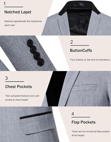 Men's Slim Fit Textured Blazer Jacket, One Button Notch Lapel Sport Coat for Business Casual, Office, Wedding & Party in Saudi Arabia