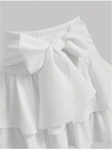 Women's Bow Mini Skirt Y2K Layered Ruffle Short Cake Skirts in Kuwait