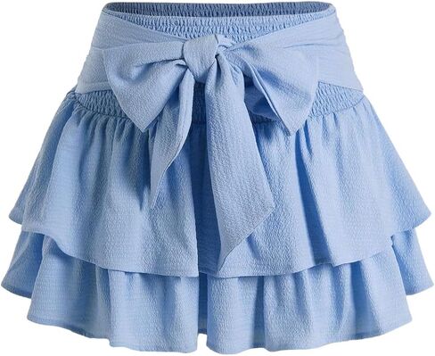 Women's Bow Mini Skirt Y2K Layered Ruffle Short Cake Skirts in Kuwait