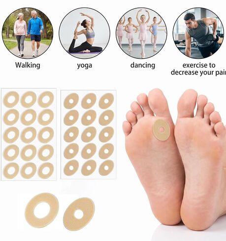75 Pcs Corn Cushions for Feet, Self-Adhesive Corn Cushions for Toes, Foot Callus Protectors for Men and Women (Yellow, Small Oval) in Saudi Arabia