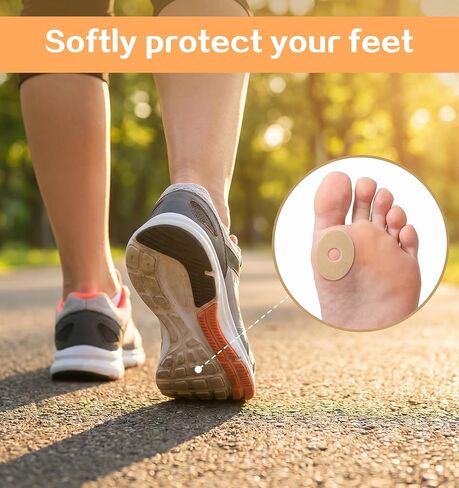 75 Pcs Corn Cushions for Feet, Self-Adhesive Corn Cushions for Toes, Foot Callus Protectors for Men and Women (Yellow, Small Oval) in Saudi Arabia