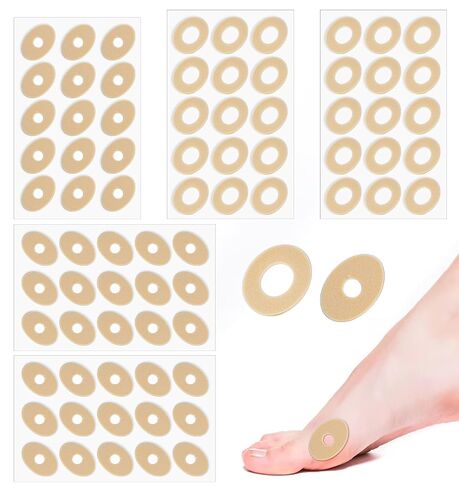 75 Pcs Corn Cushions for Feet, Self-Adhesive Corn Cushions for Toes, Foot Callus Protectors for Men and Women (Yellow, Small Oval) in Saudi Arabia