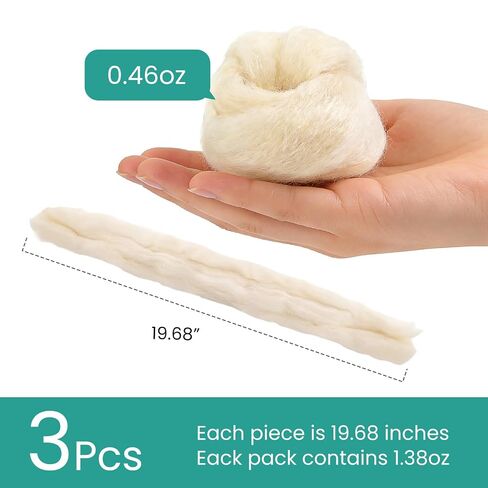 Welnove 3 Pcs Lambs Wool Padding for Toes - Provides Cushioning Comfort and Pain Relief Between Toes - Corn Cushion Blister Pads, 7/16 oz in Kuwait