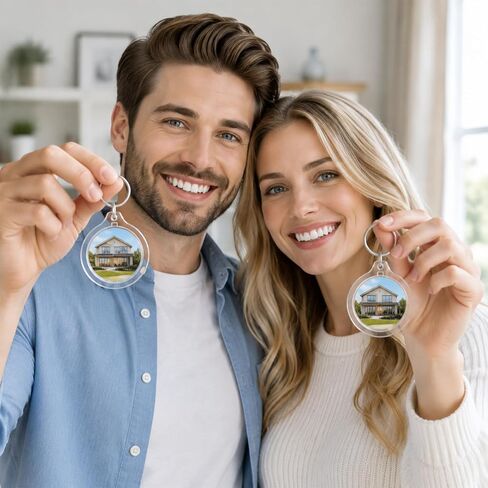 100 Pcs Photo Insert Keychain, Clear Acrylic Picture Keychains Round Blank Picture Frame Keyring Holder for DIY Crafts Wedding Bridal Party Favors Small Business Branding in Kuwait