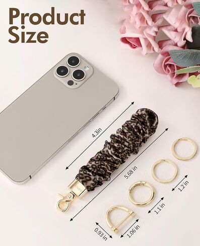 Keychain Wristlet, Cute Wristlet Keychains for Women Men, Scrunchie Stretchy Key Chain Wrist Bracelet for Car Keys in Kuwait