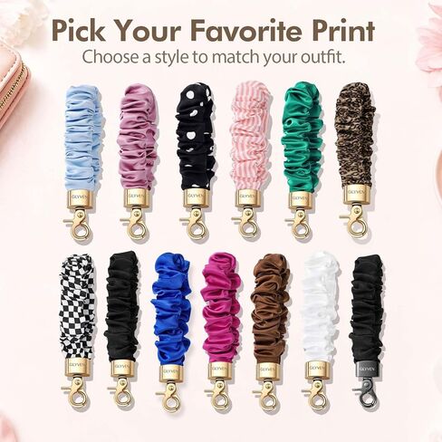 Keychain Wristlet, Cute Wristlet Keychains for Women Men, Scrunchie Stretchy Key Chain Wrist Bracelet for Car Keys in Kuwait