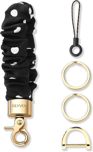 Keychain Wristlet, Cute Wristlet Keychains for Women Men, Scrunchie Stretchy Key Chain Wrist Bracelet for Car Keys in Kuwait