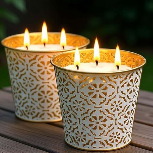 Citronella Candles Outdoor, 28oz Large Citronella Candles - 180 Hours Burn Time, 3-Wicks Outdoor Candle for Patio, Garden, Camping, Yard, Balcony, Summer Party & Home in Saudi Arabia