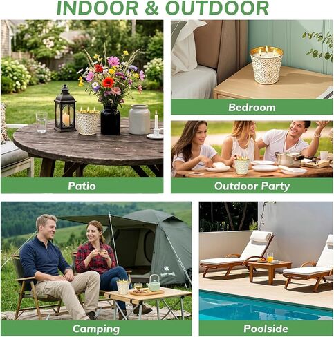 Citronella Candles Outdoor, 28oz Large Citronella Candles - 180 Hours Burn Time, 3-Wicks Outdoor Candle for Patio, Garden, Camping, Yard, Balcony, Summer Party & Home in Saudi Arabia