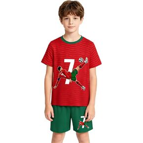Boys Soccer Jersey Football Shirt Set Uniform Youth Sports Fans Outfits in Saudi Arabia