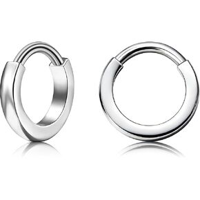 XUU Titanium Huggie Hoop Earings 16G - Implant Grade ASTM F136 Clicker Earrings, Hidden Clips & Water-Resistant, Hypoallergenic Jewelry, Slim or Chunky, 8mm & 10mm, 5 Colors, 1 Pair in Saudi Arabia
