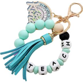 Lcbulu Teacher Christmas Appreciation Gifts for Women, PU Leather Tassel Teachers Key Ring Bracelet, Valentine's Day Gift in Saudi Arabia