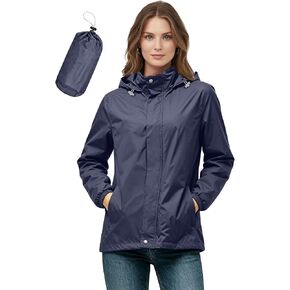 Womens Lightweight Packable Rain Jackets for Travel, Work, Hiking - Waterproof Zip Up Hooded Sun Protection Raincoat in Saudi Arabia