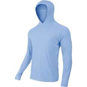 BAMBOO COOL Men's UPF 50+ Sun Protection Hoodies Breathable and Lightweight Long Sleeve SPF Fishing Thumbhole Shirts Hooded in Kuwait