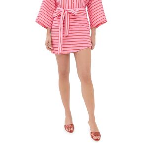 La Vie Style House Women's Pinstripe Mini Wrap Skirt in Saudi Arabia