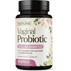 Built by Nature Vaginal Probiotics for Women – pH Balance & Feminine Health with Prebiotics, Lactobacillus & Cranberry Extract – 50 Billion CFU – Support UT, Vaginal Odor & Flora – 60 Capsules in Kuwait