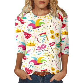 Mardi Gras Dress for Women Striped Purple Overalls Womens Sweaters Crop Top Outfit Attire Outfits Tee Shirts Shirt in Saudi Arabia