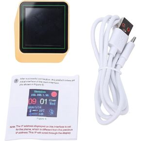 Fabater Smart Digital Clock, WiFi Connected Auto Sync Temperature Humidity Display Weather Clock, 1.54 Inch IPS Digital Photo Frame with DIY Function for Bedroom Living Room Office (Orange) in Saudi Arabia