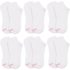 On The Go! Women's Light Weight Low Cut Ankle Length Performance Socks with Arch Support Moisture Wicking Fibers (6 Pair Pack, White) in Saudi Arabia