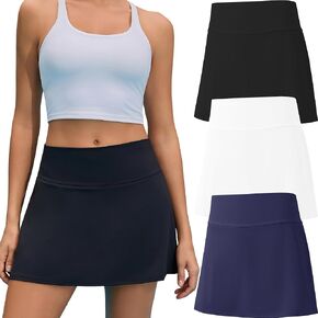 3 Pack Tennis Skirts for Women with Shorts Athletic Womens Golf Skirt High Waisted Skorts for Women with Pockets in Saudi Arabia