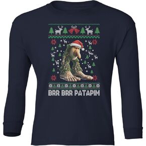 BRR BRR Patapim – Italian Brainrot Funny Xmas Ugly Youth Long Sleeve T-Shirt in Saudi Arabia