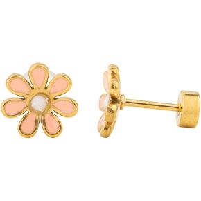 Colorful Stud Earrings - Gold, hypoallergenic, flat back earrings, all-day comfort for sensitive ears in Saudi Arabia