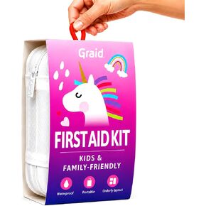 Graid Kids First Aid Kit 88 Pcs—Unicorn Waterproof Travel First Aid Kit for Toddlers, Children& Family | Compact Portable Mini Kit for Car, Camping, School, Backpack & Diaper Bag in Saudi Arabia