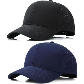 2 Pack Snapback Hats for Men Women, Quick Dry Mesh Baseball Caps for Running, Workouts, Adjustable Performance Hat in Saudi Arabia