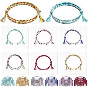 Woven Friendship Bracelets with Cards Handmade Braided Adjustable Bracelets End of Year Gifts for College Mate Friendship Day Gifts for University in Saudi Arabia