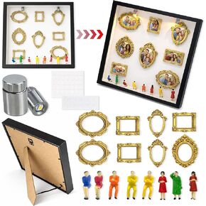 DIY Mini Shadow Box Frame Kit Black- Upgrade Mini Museum Kit Box with Miniature Figurines, Custom Photo Display Personalized Memory Decor, Celebrate Unique Memories in Style for Anniversary, Wedding in Saudi Arabia
