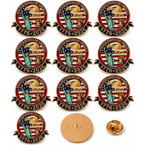 2/10/20PCS USA 250th Anniversary Enamel Pin 1776-2026 Patriotic Retro Lapel Brooch Pin,250 Years of America Commemorative Metal Badge, Independence Day Souvenir Gift for Veterans Collectors Men Women in Saudi Arabia