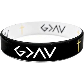 God Is Greater Than the Highs and Lows Silicone Wristband, Black with White Text and Gold Cross, Religious Inspirational Bracelet for Adults and Teens in Saudi Arabia