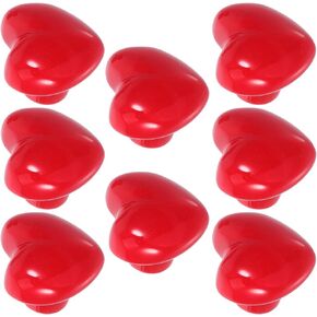 8pcs Heart Shaped Ceramic Drawer Handles for Room, Red Decorative Dresser Knobs Nursery Cabinet Pulls for Bedroom in Kuwait