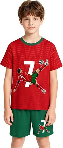 Boys Soccer Jersey Football Shirt Set Uniform Youth Sports Fans Outfits in Saudi Arabia