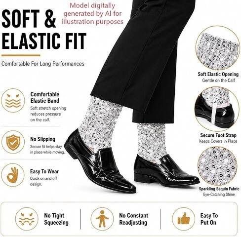 Silver Sequin Sock, Shiny Sock Covers, Dress Up Halloween Glitter Short Foot Covers, 80s 90s Pop Star Costume, Dance Party Sock in Kuwait