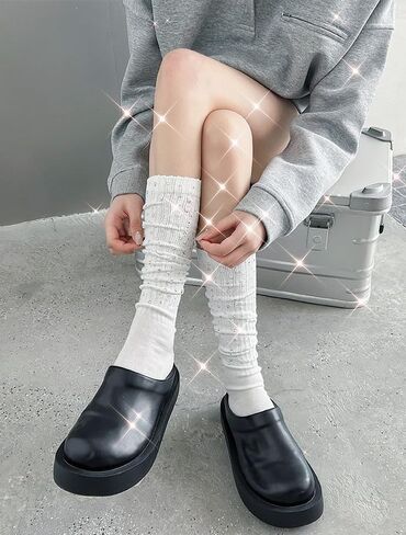 Rhinestone Knee High Socks for Women Girls Sparkly Long Tube Stockings Glitter Boot Sock in Kuwait