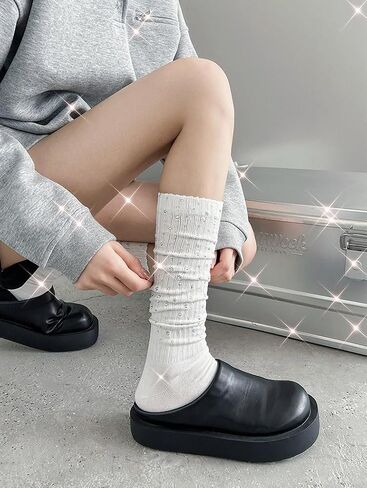 Rhinestone Knee High Socks for Women Girls Sparkly Long Tube Stockings Glitter Boot Sock in Kuwait