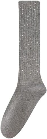 Rhinestone Knee High Socks for Women Girls Sparkly Long Tube Stockings Glitter Boot Sock in Kuwait