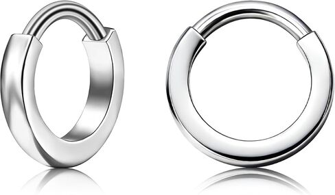 XUU Titanium Huggie Hoop Earings 16G - Implant Grade ASTM F136 Clicker Earrings, Hidden Clips & Water-Resistant, Hypoallergenic Jewelry, Slim or Chunky, 8mm & 10mm, 5 Colors, 1 Pair in Saudi Arabia