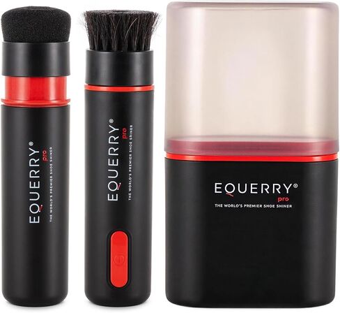 Electric Shoe Shine Kit with 50ml Black Shoe Polish Cream – Rechargeable Motorised Horsehair Brush for Leather Shoes, Boots, Handbags – Effortless Shine for School, Business Travel & Home in Saudi Arabia