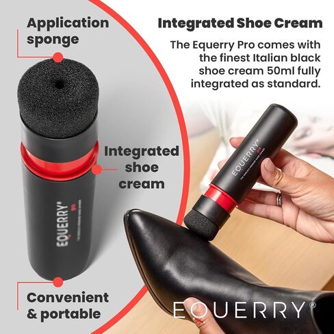 Electric Shoe Shine Kit with 50ml Black Shoe Polish Cream – Rechargeable Motorised Horsehair Brush for Leather Shoes, Boots, Handbags – Effortless Shine for School, Business Travel & Home in Saudi Arabia