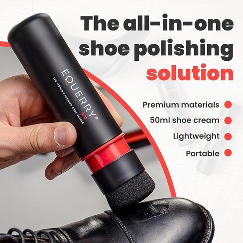 Electric Shoe Shine Kit with 50ml Black Shoe Polish Cream – Rechargeable Motorised Horsehair Brush for Leather Shoes, Boots, Handbags – Effortless Shine for School, Business Travel & Home in Saudi Arabia