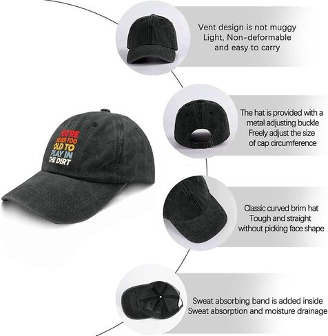You're Never Too Old to Play in The Dirts Hat for Womens Vintage Washed in Kuwait