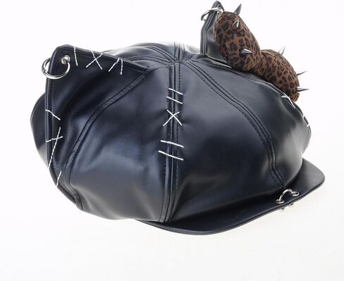Octagonal Hat Rivet Studded Bowknot Skull Newsboys Caps Painters All Matching Punk Skull for Casual Punk Caps in Saudi Arabia