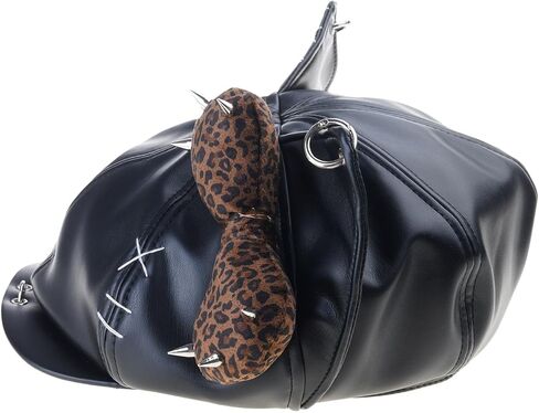 Octagonal Hat Rivet Studded Bowknot Skull Newsboys Caps Painters All Matching Punk Skull for Casual Punk Caps in Saudi Arabia