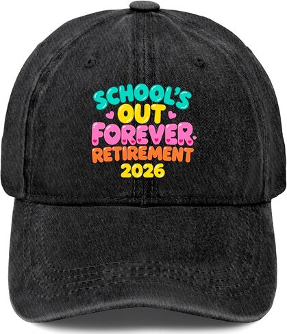 Schools Out Forever Retirement 2026 Hats for Mens Soft Washed Distressed in Kuwait