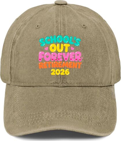 Schools Out Forever Retirement 2026 Hats for Mens Soft Washed Distressed in Kuwait
