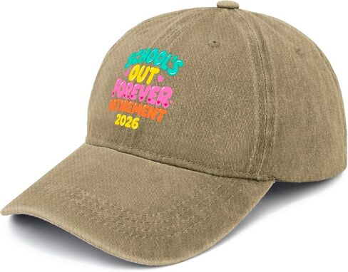 Schools Out Forever Retirement 2026 Hats for Mens Soft Washed Distressed in Kuwait